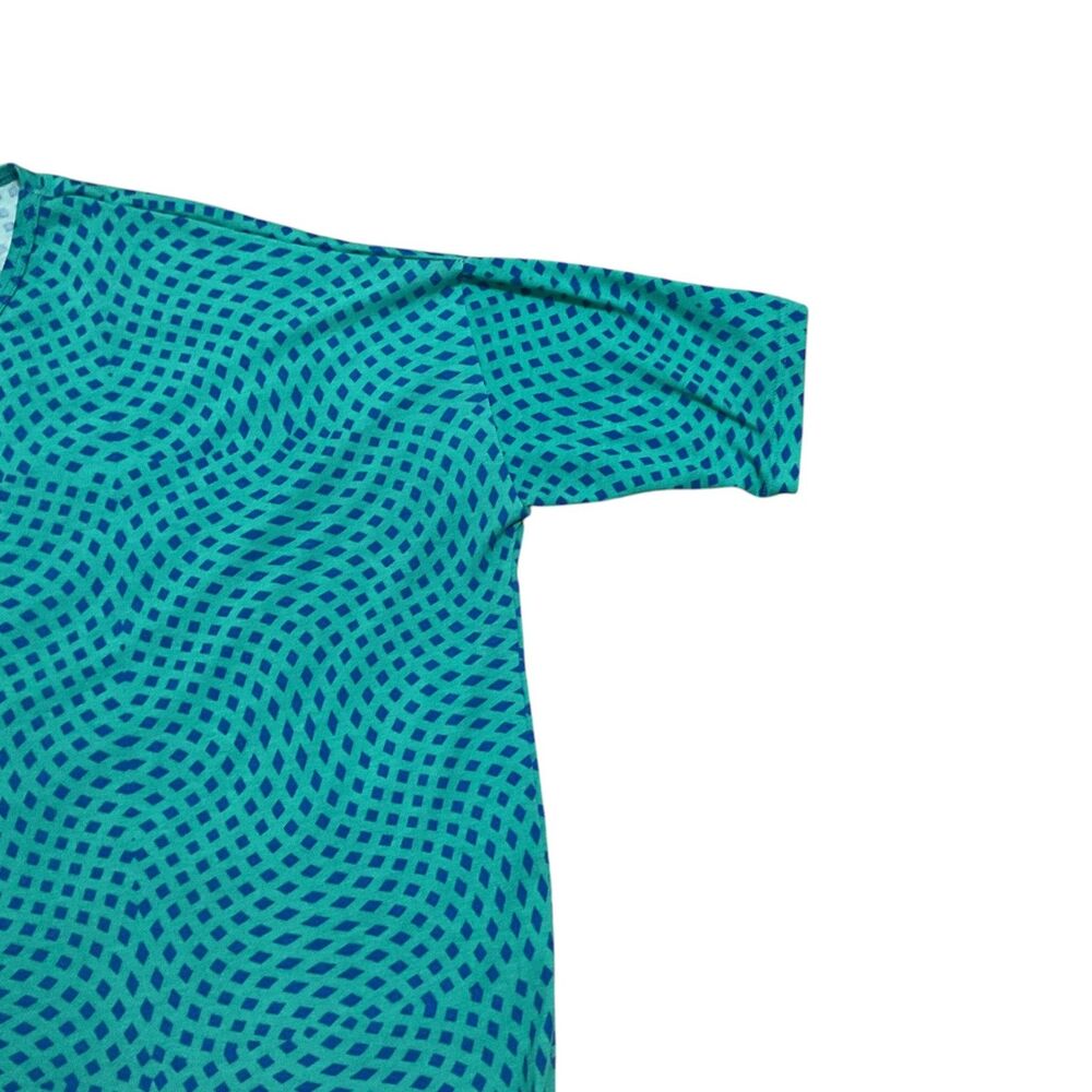 LuLaRoe Geometric Blue Green Size MED Tunic Top - Picture 4 of 5